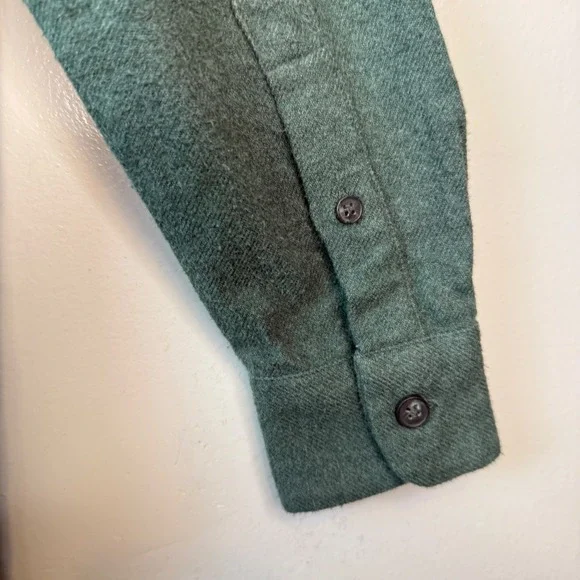 Madewell Flannel Flap-Pocket Oversized Ex-Boyfriend Shirt size XS  Smokey Spruce - Picture 11 of 11